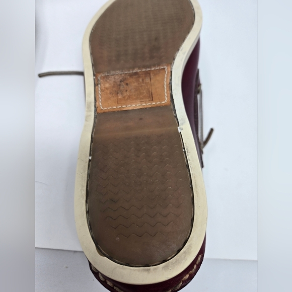 FRYE SULLY BOAT SHOES SLIP ON LOAFERS BURGUNDY LEATHER MEN SIZE 9 NAUTICAL FALL - Picture 14 of 15